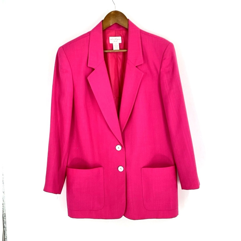 Vintage Kim Rogers Womens Petite 14P Blazer‎ Pink Barbie Easter Spring